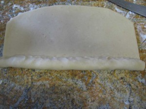 Doll up the dough over the date filling just enough to cover.