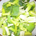 After the leeks have been chopped and washed.