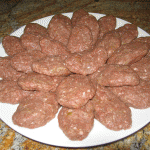 Shape the beef into oval shaped patties.