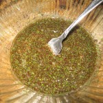 Add the lemon juice and olive oil to spices.