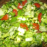 Add the dressing to the vegetable mix and gently toss.