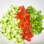 Chop vegetables and place in a bowl.