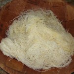 Thawed kataifi dough.