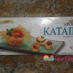 Packaged kataifi dough found in the freezer section.