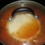 Cover the saucepan and bring the mixture a boil. Reduce heat and continue to cook for about 45 min.