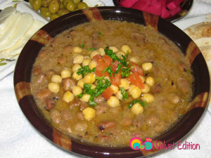Foul moudammas if a favorite breakfast meal. Serve it with pita bread, green olives, halloumi cheese and turnip pickles.