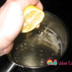 Squeeze the juice of half a lemon into the syrup.