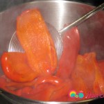 Remove the bell peppers and repeat the process with the rest of the peppers.