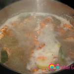 After 1 hour of cooking on medium low heat, you'll see the water thicken and change color.