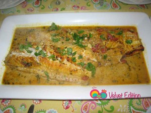 Bake and serve the fish with rice pilaf and a salad.