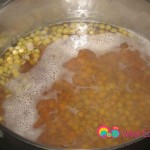 Add the lentils and water to a large saucepan and boil for about 5 - 8 minutes, then drain in colander.