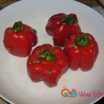 Stuff each bell pepper and place in a casserole.