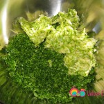 Add the chopped parsley to the bowl with the zucchini.