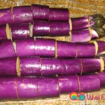 Cut eggplants into 1 inch pieces.