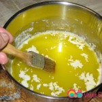 In a small saucepan, melt the butter. Do not over heat.