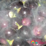 Add the eggplants to the boiling water and boil for 5 - 7 minutes depending on their size.