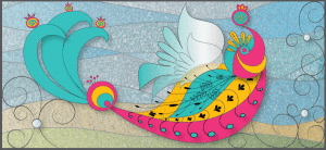 Velvet Edition Stained Glass Inspired Bird Design