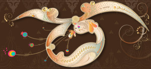 Velvet Edition Mehndi Inspired Bird Design