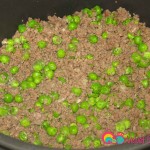 Beef and pea filling.