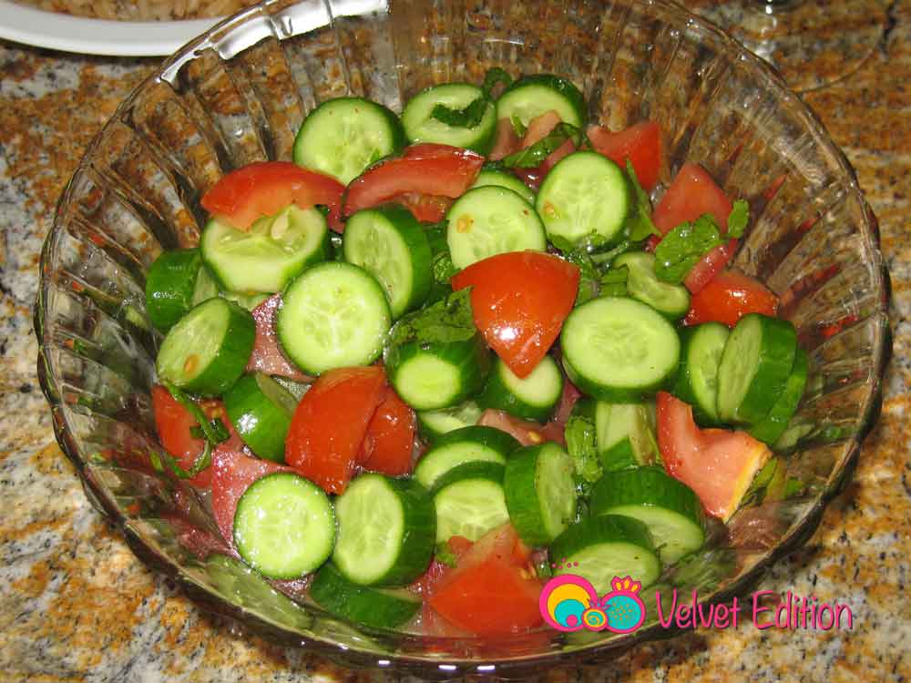 Cucumber Tomato and Fresh Mint Salad