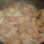 Lower heat, leave the lid slightly open and cook till the meat is tender.