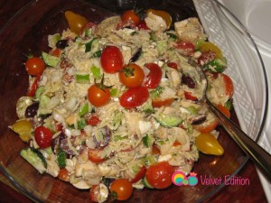 Mix all the ingredients together and serve.