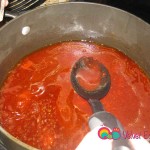 Prepare the sauce in a 5 quart saucepan.