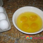 Place the eggs in a small bowl.